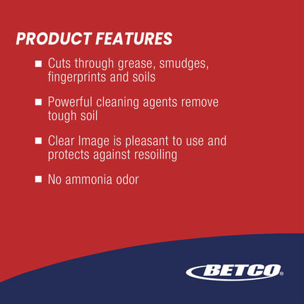 Clear Image Glass and Surface Cleaner, Rain Fresh Scent, 32 oz Bottle, 12/Carton