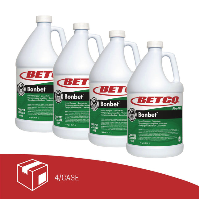 FiberPRO Bonbet Carpet Shampoo, Pleasant Scent, 1 gal Bottle, 4/Carton