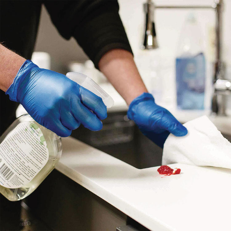 Industrial Vinyl Gloves, Powder-Free, 3 mil, Medium, Blue, 100 Gloves/Box, 10 Boxes/Carton