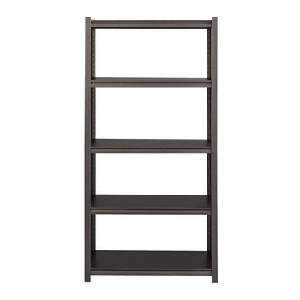 Steel Shelving Unit with Laminate Shelves, Five-Shelf, 36w x 18d x 72h, Steel, Black/Gun Metal Gray