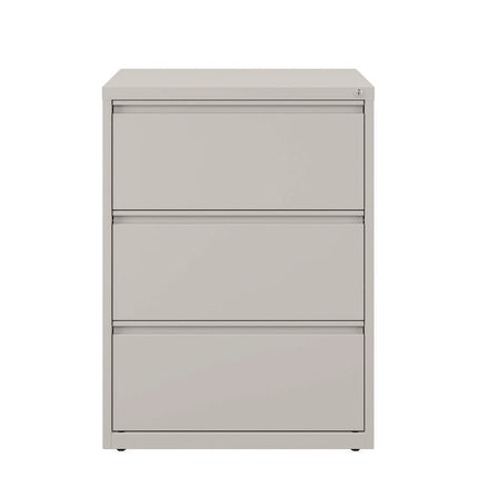 Lateral File, 3 Legal/Letter-Size File Drawers, Light Gray, 30" x 18.62" x 40.25"