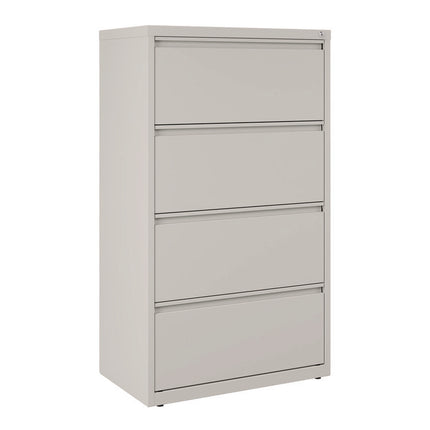 Lateral File, 4 Legal/Letter-Size File Drawers, Light Gray, 30" x 18.62" x 52.5"