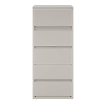 Lateral File, 5 Legal/Letter-Size File Drawers, Light Gray, 30" x 18.62" x 67.62"