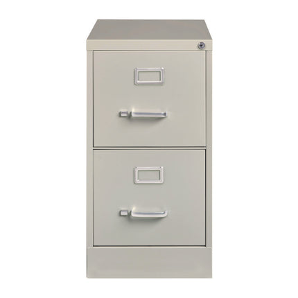 Two-Drawer Economy Vertical File, 2 Letter-Size File Drawers, Light Gray, 15" x 25" x 28.38"