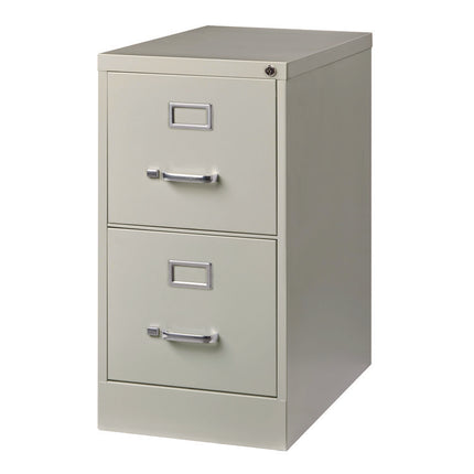 Two-Drawer Economy Vertical File, 2 Letter-Size File Drawers, Light Gray, 15" x 25" x 28.38"