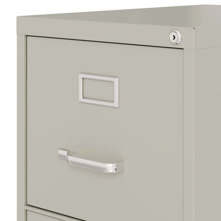 Two-Drawer Economy Vertical File, 2 Letter-Size File Drawers, Light Gray, 15" x 25" x 28.38"