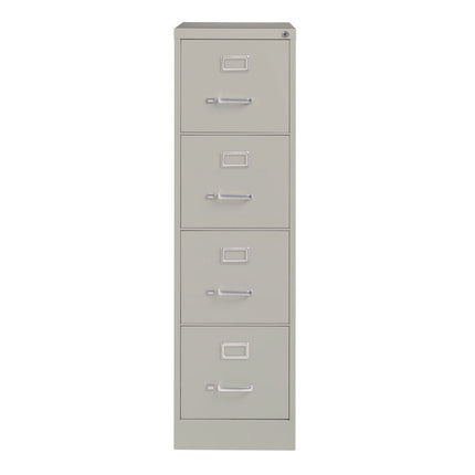 Economy Vertical File, 4 Letter-Size File Drawers, Light Gray, 15" x 25" x 52"
