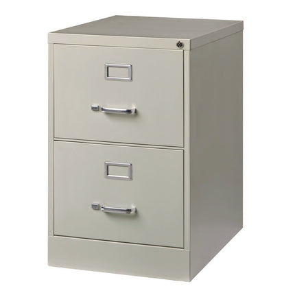 Two-Drawer Economy Vertical File, 2 Legal-Size File Drawers, Light Gray, 15" x 25" x 28.38"