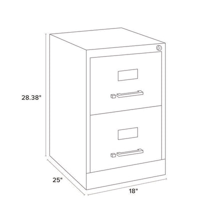 Two-Drawer Economy Vertical File, 2 Legal-Size File Drawers, Light Gray, 15" x 25" x 28.38"