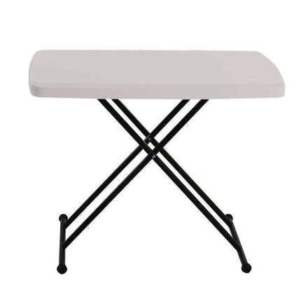 IndestrucTable Classic Personal Folding Table, 30" x 20" x 25" to 28", Platinum/Gray
