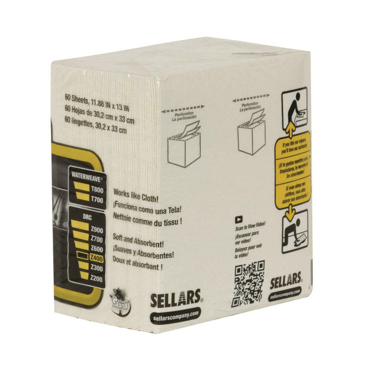 Z400 Quarterfold Wipers, 1-Ply, 11.87 x 13, White, 12/Carton