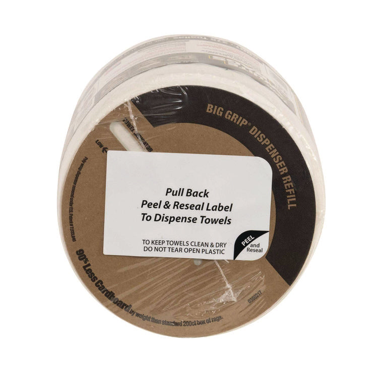 Z300 Wipers Big Grip Refill, 1-Ply, 10 x 12, White, 6/Carton