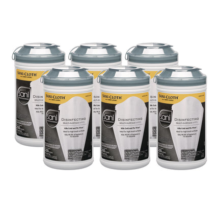 Disinfecting Multi-Surface Wipes, 7.5 x 5.38, White, 200/Canister, 6 Canisters/Carton