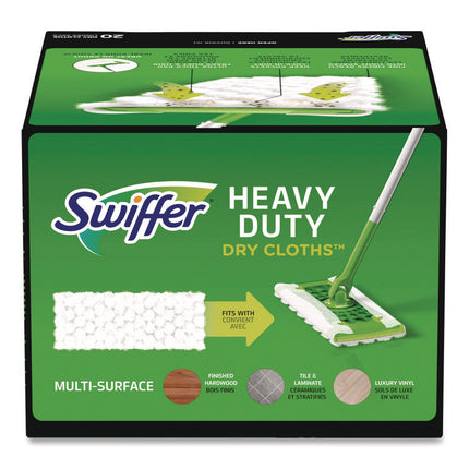 Heavy-Duty Dry Refill Cloths, 10.3 x 7.8, White, 20/Pack, 4 Packs/Carton