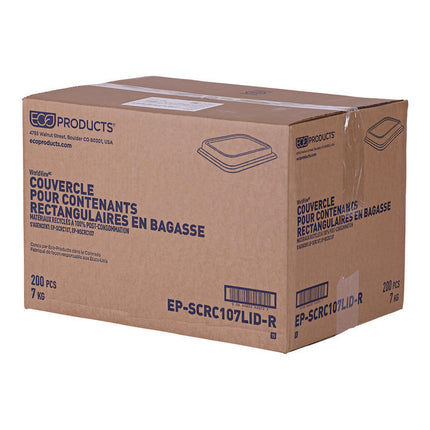 Worldview 100% Recycled Content Lid, 10.82 x 10.71 x 1.83, Clear, Plastic, 200/Carton