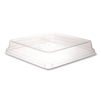 Renewable and Compostable Lids, 8.8 x 8.8 x 1.64, Clear, Plastic, 200/Carton