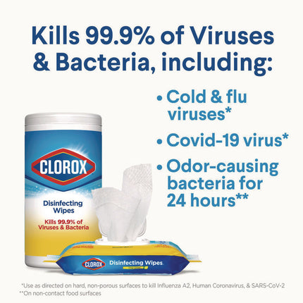 Disinfecting Wipes, Bleach Free Cleaning Wipes, 1-Ply, 7 x 8, Crisp Lemon, White, 35/Canister, 12 Canisters/Carton
