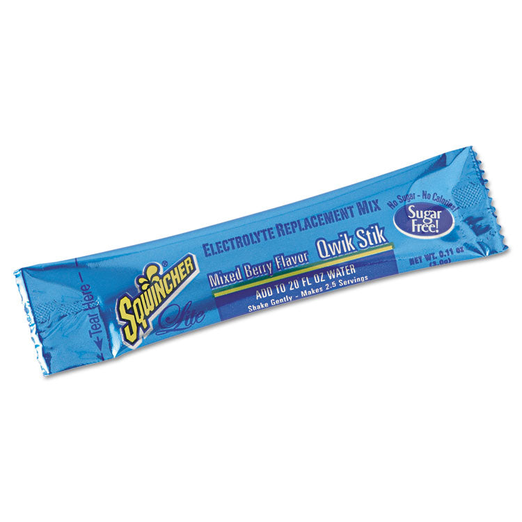 Sugar-Free Qwik Stik Energy Drink Mix, Berry, 1.26 oz Packet, 50/Pack