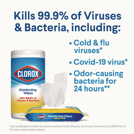 Disinfecting Wipes, Bleach Free Cleaning Wipes, 1-Ply, 7 x 8, Fresh Scent, White, 75/Canister, 6 Canisters/Carton