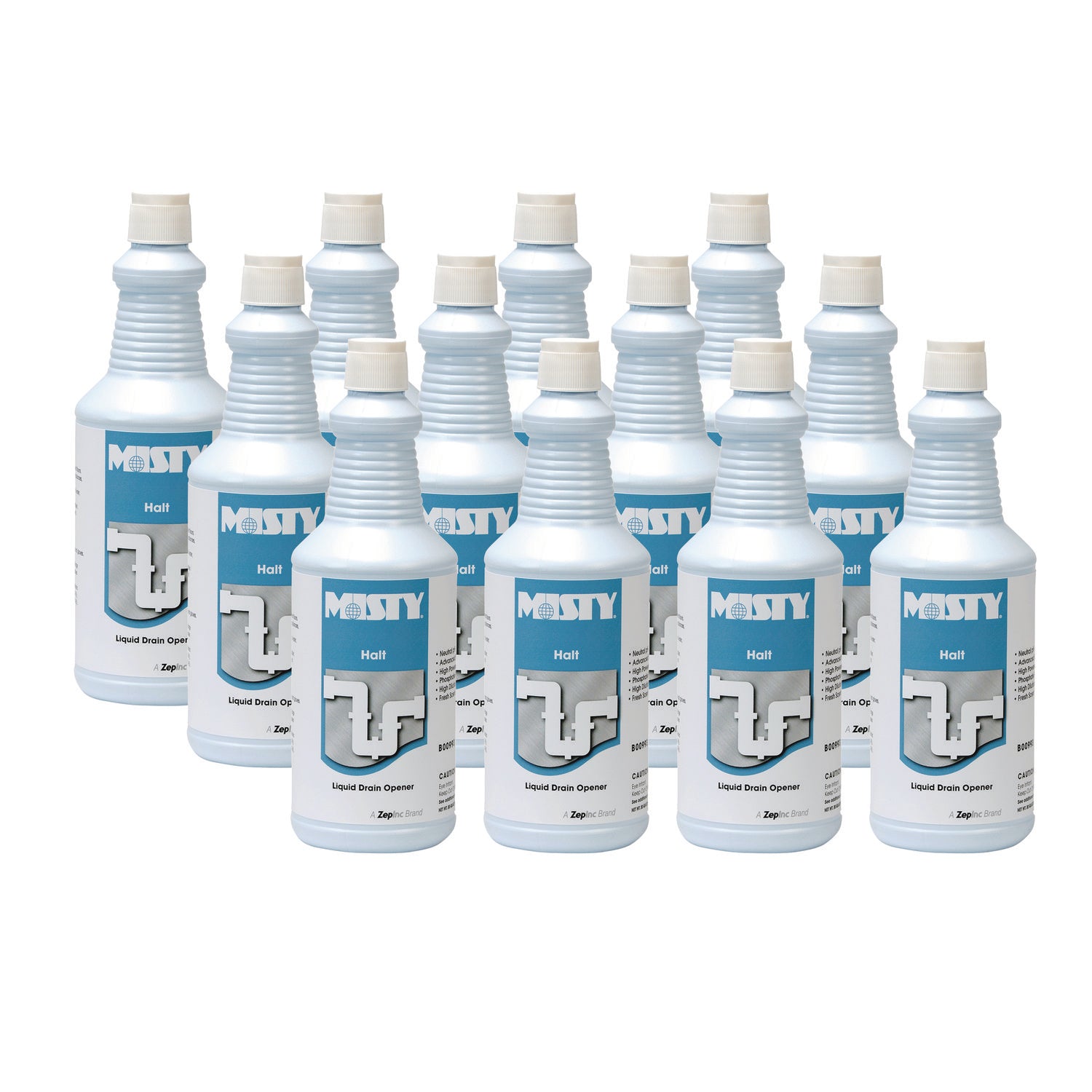 Halt Liquid Drain Opener, 32 Oz Bottle, 12/carton