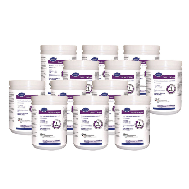 Oxivir 1 Wipes, 1-Ply, 6 x 7, 160/Canister, 12 Canisters/Carton