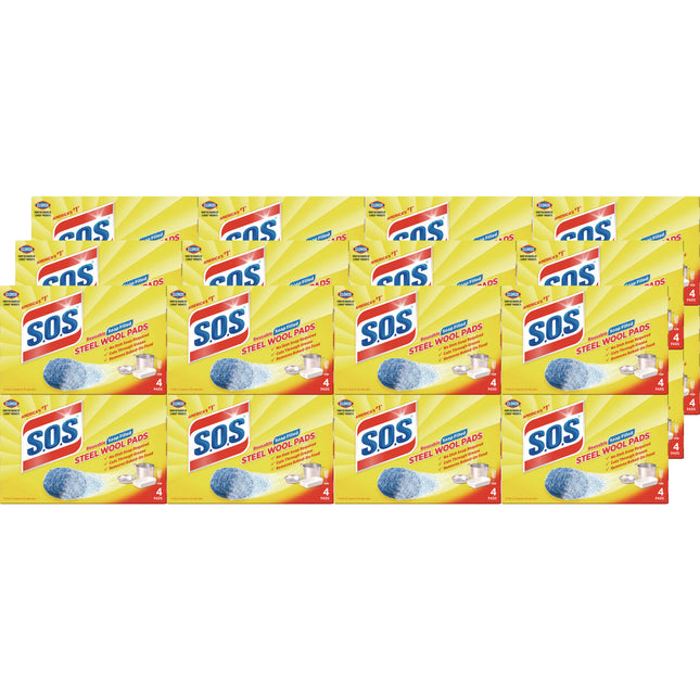 Steel Wool Soap Pad, Steel, 4/box, 24 Boxes/carton