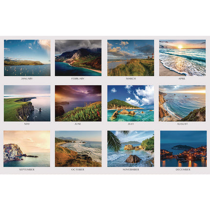 Recycled Earthscapes Desk Pad Calendar, Seascapes Photography, 22 x 17, Black Binding/Corners,12-Month (Jan to Dec): 2025