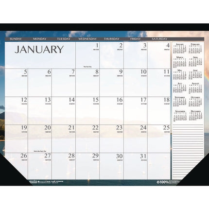 Recycled Earthscapes Desk Pad Calendar, Seascapes Photography, 18.5 x 13, Black Binding/Corners,12-Month (Jan to Dec): 2025