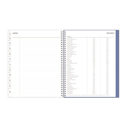 Lindley Weekly/Monthly Planner, Floral Artwork, 11 x 8.5, White/Blue/Green Cover, 12-Month (Jan to Dec): 2025