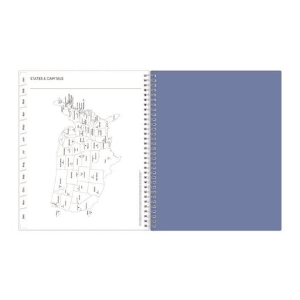 Lindley Weekly/Monthly Planner, Floral Artwork, 11 x 8.5, White/Blue/Green Cover, 12-Month (Jan to Dec): 2025