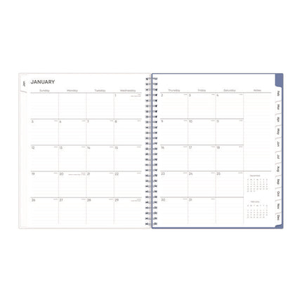 Lindley Monthly Planner, Floral Artwork, 10 x 8, White/Blue/Green Cover, 12-Month (Jan to Dec): 2025