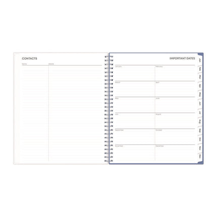 Lindley Monthly Planner, Floral Artwork, 10 x 8, White/Blue/Green Cover, 12-Month (Jan to Dec): 2025