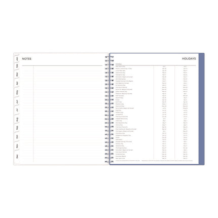 Lindley Monthly Planner, Floral Artwork, 10 x 8, White/Blue/Green Cover, 12-Month (Jan to Dec): 2025