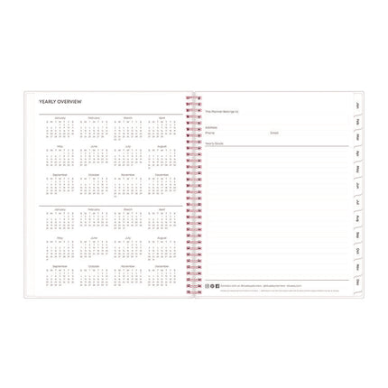Joselyn Weekly/Monthly Planner, Floral Artwork, 11 x 8.5, Pink/Peach/Black Cover, 12-Month (Jan to Dec): 2025