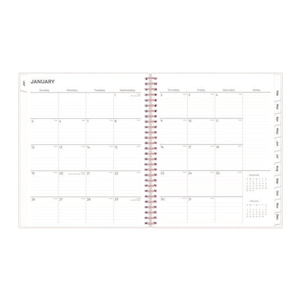 Joselyn Monthly Wirebound Planner, Floral Artwork, 10 x 8, Pink/Peach/Black Cover, 12-Month (Jan to Dec): 2025