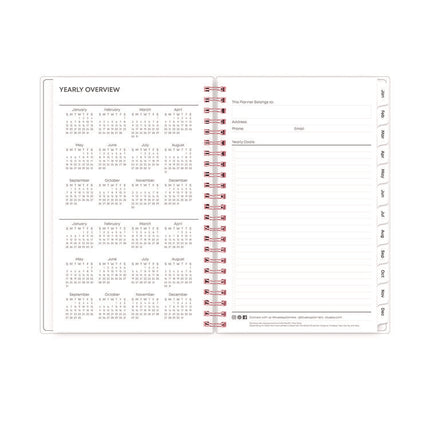 Joselyn Weekly/Monthly Planner, Floral Artwork, 8 x 5, Pink/Peach/Black Cover, 12-Month (Jan to Dec): 2025