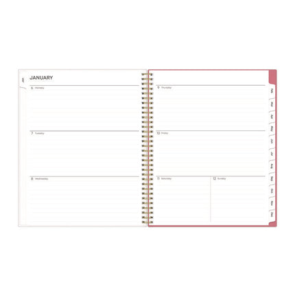 Fly By Frosted Weekly/Monthly Planner, Butterflies Artwork, 11 x 8.5, Blush/Pink Cover, 12-Month (Jan to Dec): 2025