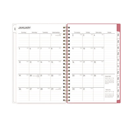 Fly By Frosted Weekly/Monthly Planner, Butterflies Artwork, 8 x 5, Blush/Pink Cover, 12-Month (Jan to Dec): 2025