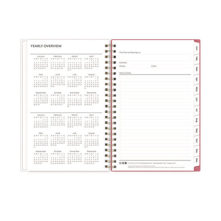 Fly By Frosted Weekly/Monthly Planner, Butterflies Artwork, 8 x 5, Blush/Pink Cover, 12-Month (Jan to Dec): 2025