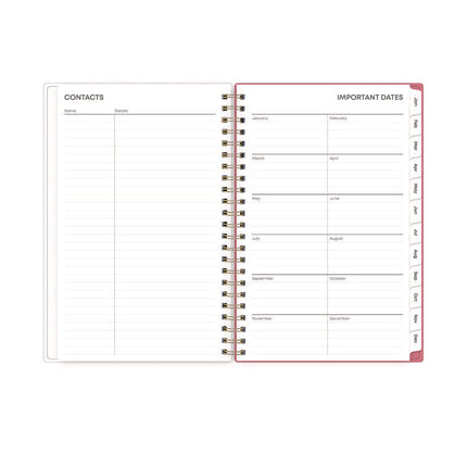 Fly By Frosted Weekly/Monthly Planner, Butterflies Artwork, 8 x 5, Blush/Pink Cover, 12-Month (Jan to Dec): 2025