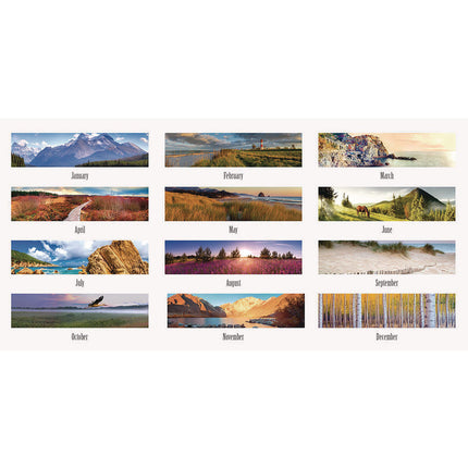 Earthscapes Recycled Monthly Desk Pad Calendar, Motivational Photos, 22 x 17, Blue Binding/Corners, 12-Month (Jan-Dec): 2025