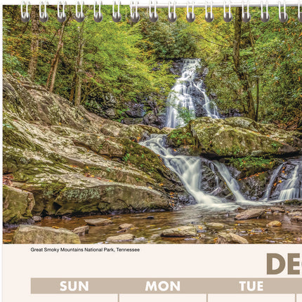 Scenic Three-Month Wall Calendar, Landscape Photography, 12 x 27, White Sheets, 14-Month: Dec 2024 to Jan 2026