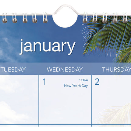 Tropical Escape Wall Calendar, Tropical Escape Photography, 15 x 12, Pale Blue/Multicolor Sheets, 12-Month (Jan to Dec): 2025