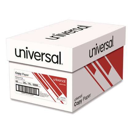 Copy Paper, 92 Bright, 20 lb Bond Weight, 8.5 x 11, White, 500 Sheets/Ream, 10 Reams/Carton, 40 Cartons/Pallet