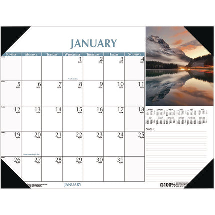 Earthscapes Scenic Desk Pad Calendar, Scenic Photos, 22 x 17, White Sheets, Black Binding/Corners,12-Month (Jan-Dec): 2025