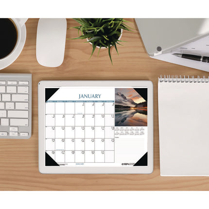Earthscapes Scenic Desk Pad Calendar, Scenic Photos, 18.5 x 13, White Sheets, Black Binding/Corners,12-Month (Jan-Dec): 2025