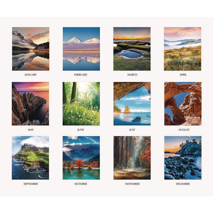 Earthscapes Scenic Desk Pad Calendar, Scenic Photos, 18.5 x 13, White Sheets, Black Binding/Corners,12-Month (Jan-Dec): 2025