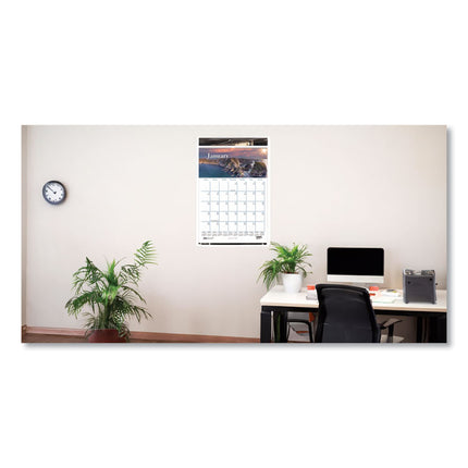 Earthscapes Recycled Monthly Wall Calendar, Scenic Beauty Photography, 12 x 16.5, White Sheets, 12-Month (Jan-Dec): 2025