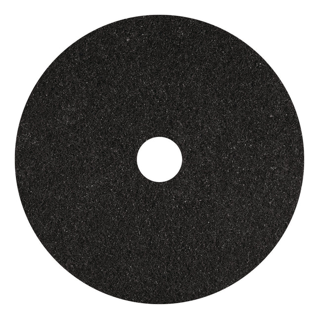Stripping Pads, 15" Diameter, Black, 5/Carton