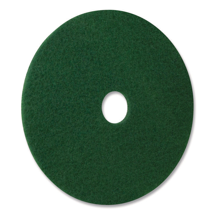 Scrubbing Pads, 12" Diameter, Green, 5/Carton